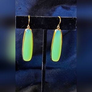 Elegant Gold and Green Drop Earrings